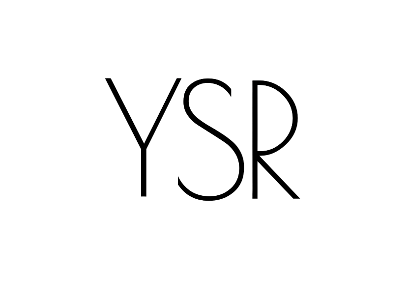 Black 'YSR' logo on a white background